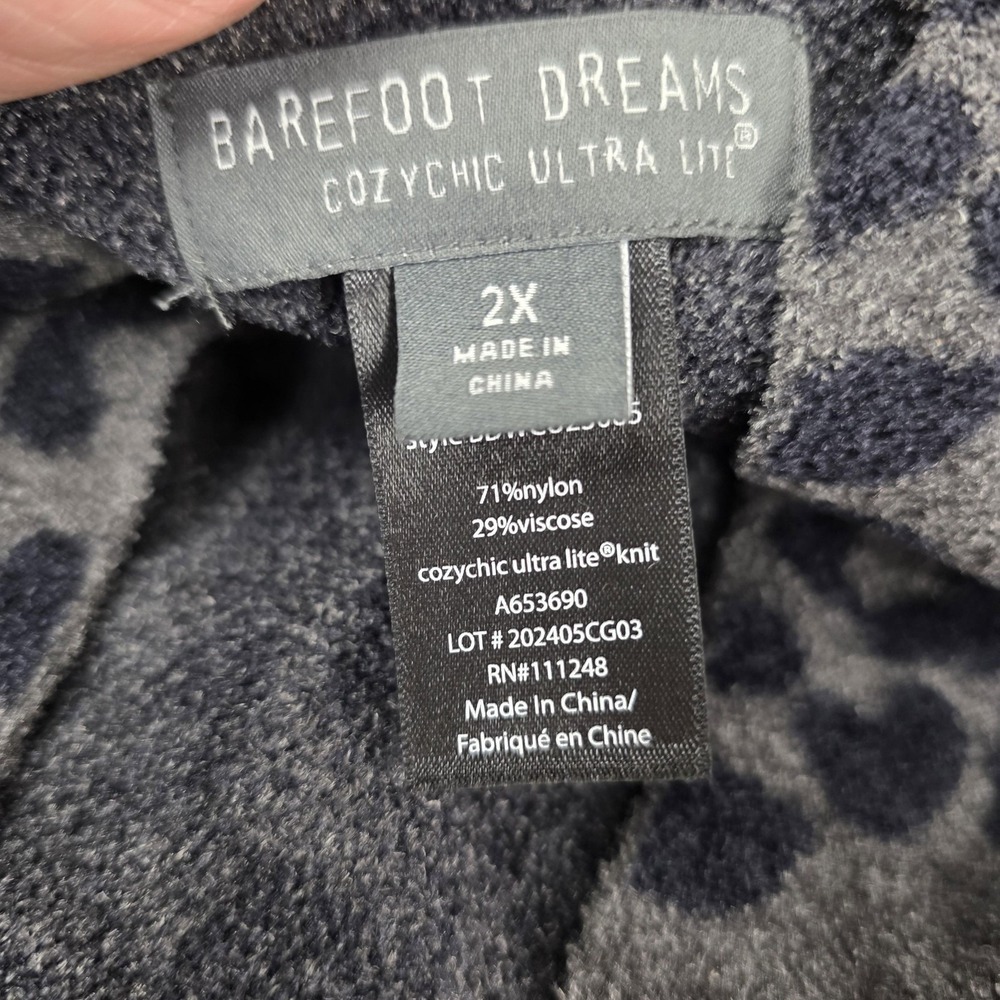 Barefoot Dreams Gray Leopard Print Open Cardigan - Picture 7 of 14